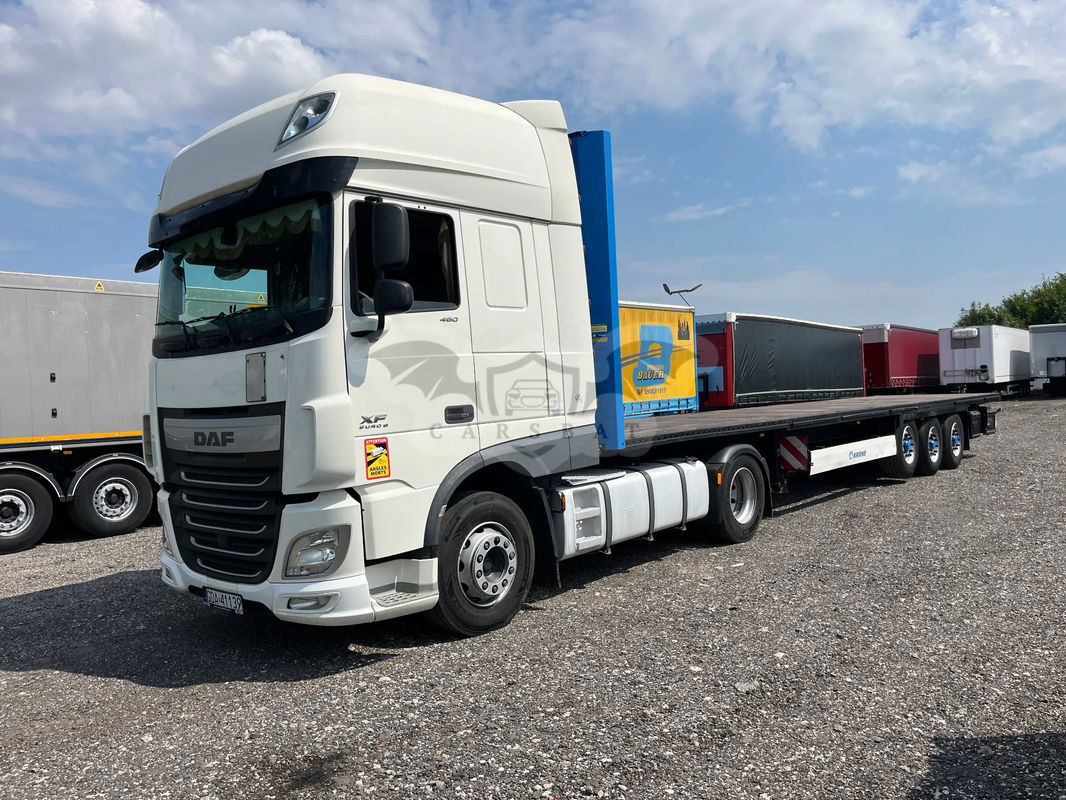 Daf  wynajem zestaw z naczepą platformą* dzierżawa daf z naczepą platformą 2016